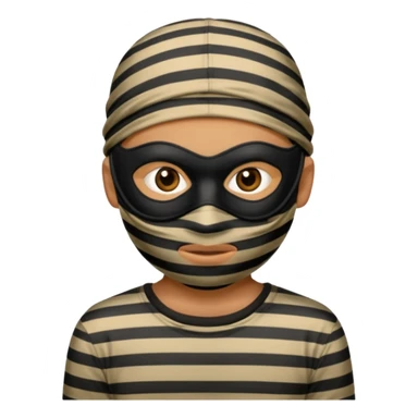 thief, with stripped shirt, facemask, thief mask. sticker