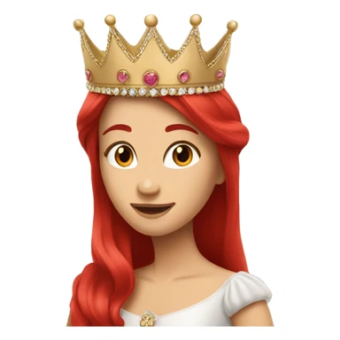 princess crown on red long hair sticker