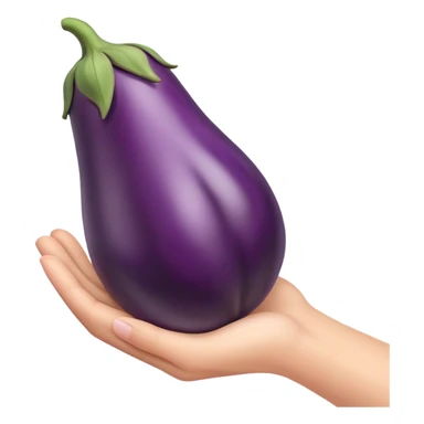Eggplant in hand  sticker