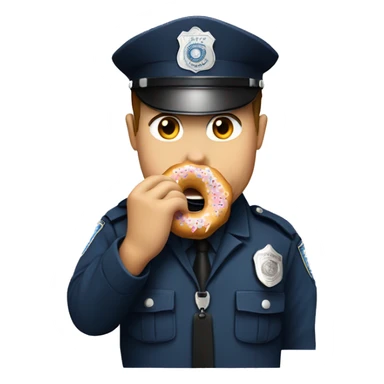 Police officer eating donut sticker