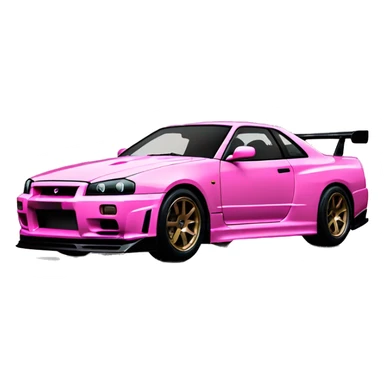 pink nissan skyline gtr 34 sticker
