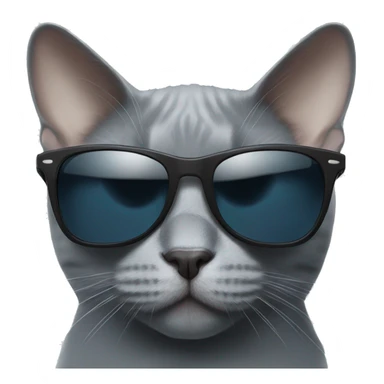Russian blue cat with sunglasses  sticker