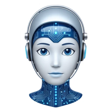 abstract digital avatar AI agent with circuit patterns sticker