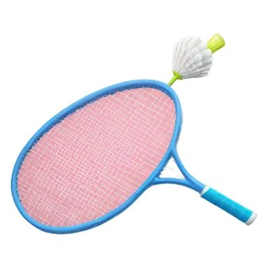 Badminton racket with shuttle sticker