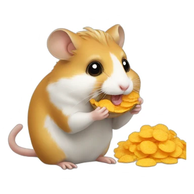Hamster eating cornflakes sticker