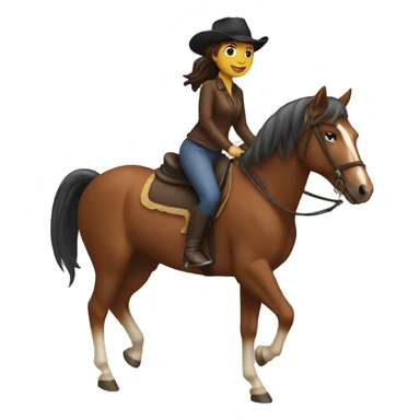female riding a horse sticker