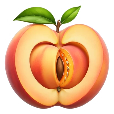 peach split open with glowing seed core sticker