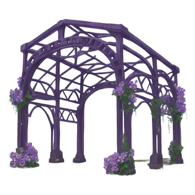 Aesthetic iron and purple pansies in the background sticker