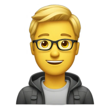 a trendy scandinavian male ux designer sticker