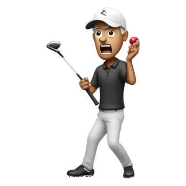 Mad golfer breaking his club sticker