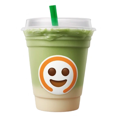 Green iced matcha latte in Dunkin’ Donuts cup sticker