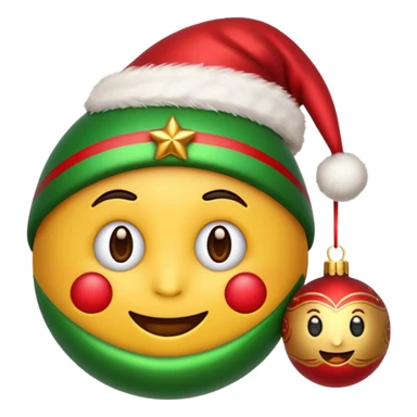 create an emoji with christmas decorations sticker