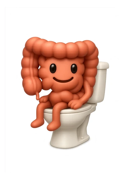 EMOJI STILE IPHONE 3D DI intestino felice seduto sul wc  FALLO MOLTO REALISTICO IN 3D sticker