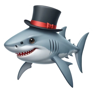shark with tophat sticker
