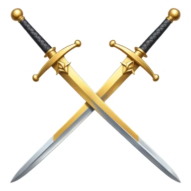 gold crossed swords sticker