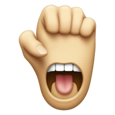 Biting finger with smirk sticker