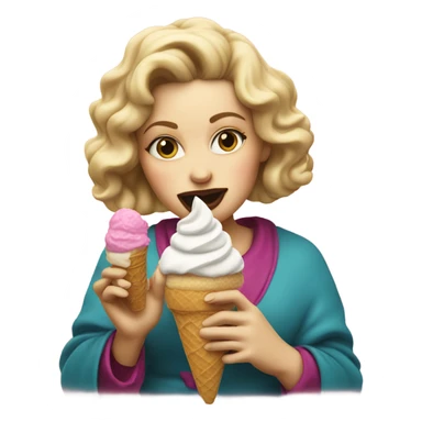 Madonna eating ice cream sticker