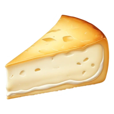 cinematic-realistic-brie-cheese-emoji,-featuring-a-creamy gooey center,-soft-ripened-cheese-with-a-delicate-rind-rendered-with-lifelike-detail-and-inviting,-natural-lighting. sticker