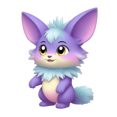 Anthro-Pastel-Gradient-Fur-Sona-Chibi-Shiny-Fakémon full body sticker