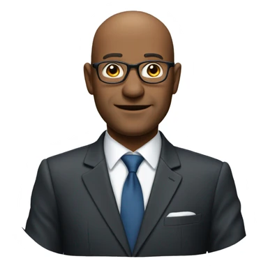 50-year-old organisation consultant, balding, in suit and tie sticker