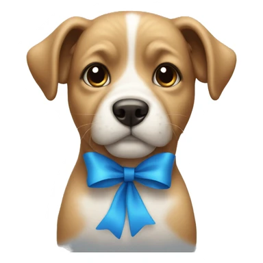 Dog with blue bow sticker