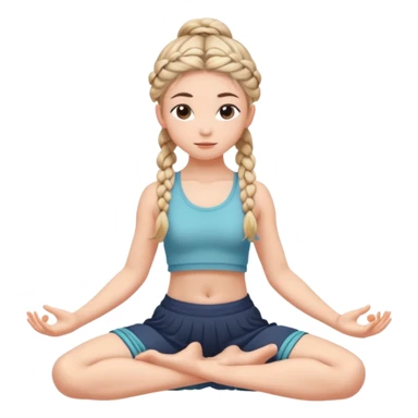 Garudasana by a girl 2D cartoon style sticker