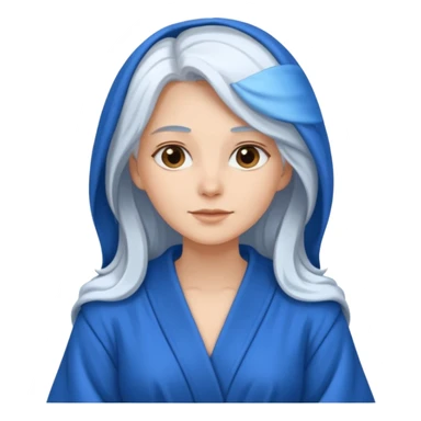 long white haired woman in blue robe sticker