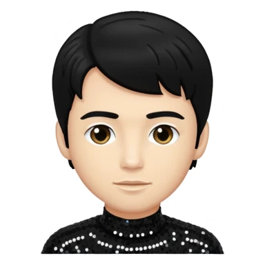 Neil McCormick from Mysterious Skin with light skin, black hair, black sequin outfit sticker