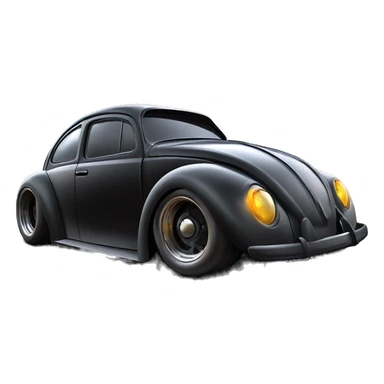 Darth Vader and Batman’s Volkswagen “Herbie Rides Again” themed Bug with wide chrome mag wheels and tires on them for racing  sticker