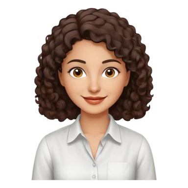 30 yr iranian woman dark brown hair curly wavy short hair, dress shirt sticker