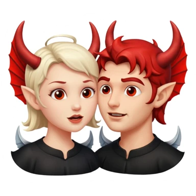 devil and angel whispering to the ear sticker