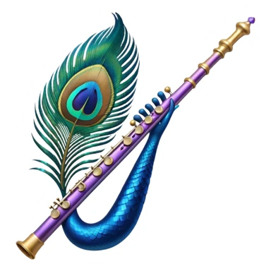 Peacock feather with a flute sticker