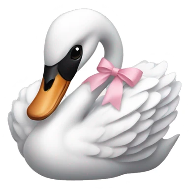 swan with light pink bow sticker