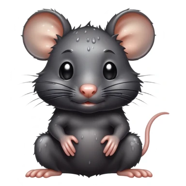 a sweaty, shirtless black rat sticker