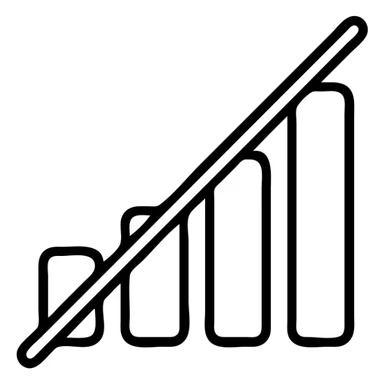 no signal icon with a slash through signal bars sticker