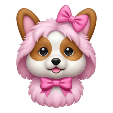 Dog with pink bow sticker
