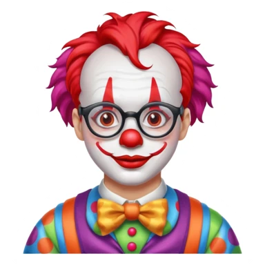 clown with eyeglasses sticker