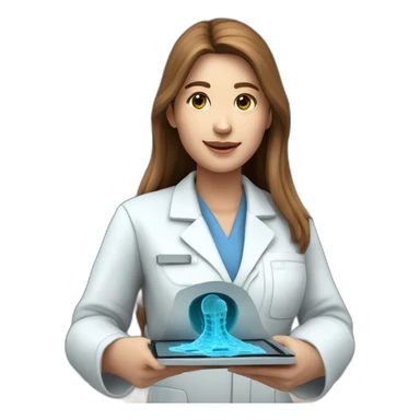 Biomedical-Engineer-studying-hologram-3d-model-of-breast sticker