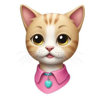 Cute girl cat with bangs sticker