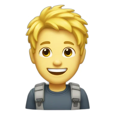 Boy yellow hair and white skin and laugh  sticker