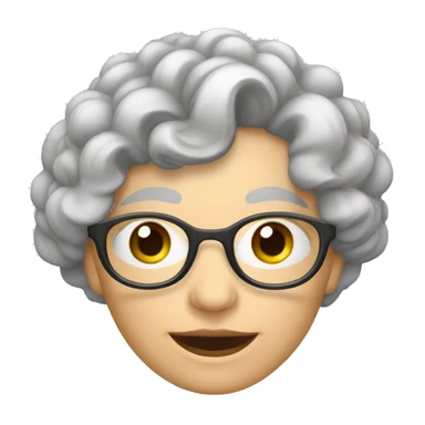Oma mit falten und kuzen grauen locken  sticker