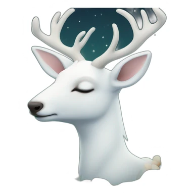 White deer dreaming sticker