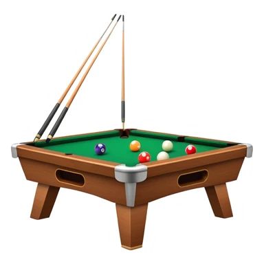 A close-up of a billiard table with a cue stick lined up to strike a colorful set of balls. The focus is on the precision of the shot, with the table’s green surface and the triangular arrangement of balls, creating a dynamic scene of strategy and concentration in the game of billiards. sticker