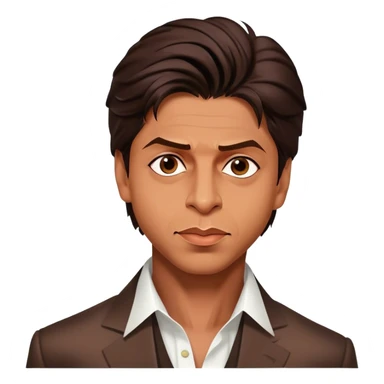Cinematic Realistic portrait of Shah Rukh Khan, portrayed as a charismatic film star with expressive features and stylish contemporary attire, rendered in rich, dynamic lighting that captures his magnetic presence sticker