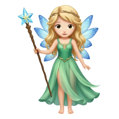 beautiful-haired fairy with a wand sticker