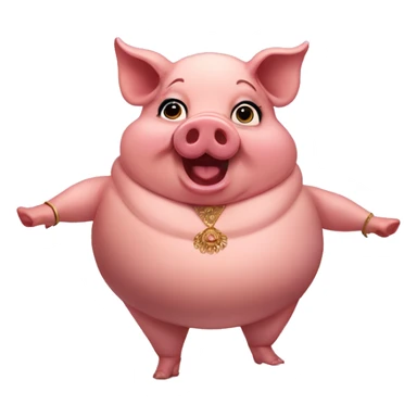 Pig belly dance sticker