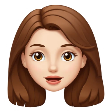white girl with long brown hair, winking sticker