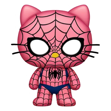 Pastel pink hello kitty in a spiderman suit sticker