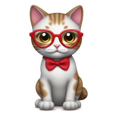 Gato con botas y lentes de corazón  sticker