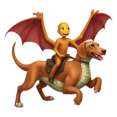 Vizsla riding dragon  sticker